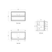 Venetta Fluted Framed Wall Hung 900mm Harvest Oak Cabinet - FIL Kitchen Bathroom