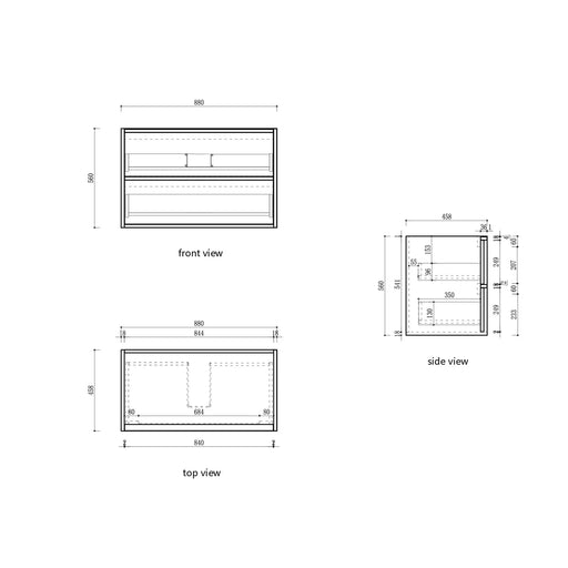Venetta Fluted Framed Wall Hung 900mm Harvest Oak Cabinet - FIL Kitchen Bathroom