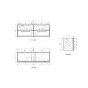 Voulari Vramed Wall Hung 1500mm Harvest Oak Cabinet - FIL Kitchen Bathroom