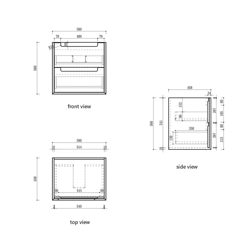 Voulari Framed Wall Hung 600mm Harvest Oak Cabinet - FIL Kitchen Bathroom