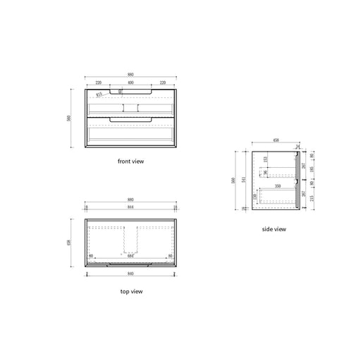 Voulari Framed Wall Hung 900mm Harvest Oak Cabinet - FIL Kitchen Bathroom