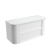 Ramee Fluted Wall Hung 1200mm Matte White Cabinet - FIL Kitchen Bathroom