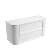 Ramee Fluted Wall Hung 1200mm Matte White Cabinet - FIL Kitchen Bathroom