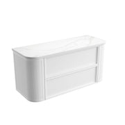 Ramee Fluted Wall Hung 1200mm Matte White Cabinet - FIL Kitchen Bathroom