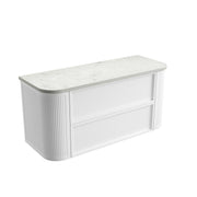 Ramee Fluted Wall Hung 1200mm Matte White Cabinet - FIL Kitchen Bathroom