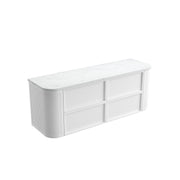 Ramee Fluted Wall Hung 1500mm Matte White Cabinet - FIL Kitchen Bathroom