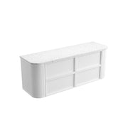Ramee Fluted Wall Hung 1500mm Matte White Cabinet - FIL Kitchen Bathroom