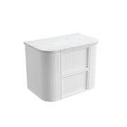 Ramee Fluted Wall Hung 750mm Matte White Cabinet - FIL Kitchen Bathroom