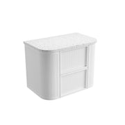 Ramee Fluted Wall Hung 750mm Matte White Cabinet - FIL Kitchen Bathroom