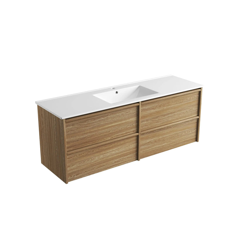 Venetta Framed Wall Hung 1500mm Harvest Oak Cabinet - FIL Kitchen Bathroom