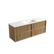 Venetta Fluted Framed Wall Hung 1500mm Harvest Oak Cabinet - FIL Kitchen Bathroom