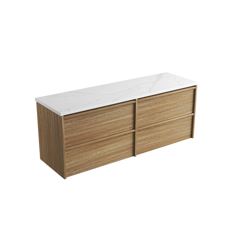 Venetta Framed Wall Hung 1500mm Harvest Oak Cabinet - FIL Kitchen Bathroom