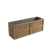 Venetta Fluted Framed Wall Hung 1500mm Harvest Oak Cabinet - FIL Kitchen Bathroom
