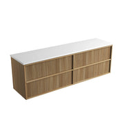 Venetta Fluted Framed Wall Hung 1800mm Harvest Oak Cabinet - FIL Kitchen Bathroom