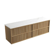Venetta Fluted Framed Wall Hung 1800mm Harvest Oak Cabinet - FIL Kitchen Bathroom
