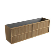 Venetta Fluted Framed Wall Hung 1800mm Harvest Oak Cabinet - FIL Kitchen Bathroom
