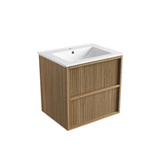 Venetta Fluted Framed Wall Hung 600mm Harvest Oak Cabinet - FIL Kitchen Bathroom