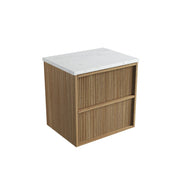 Venetta Fluted Framed Wall Hung 600mm Harvest Oak Cabinet - FIL Kitchen Bathroom