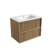 Venetta Fluted Framed Wall Hung 750mm Harvest Oak Cabinet - FIL Kitchen Bathroom