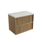 Venetta Fluted Framed Wall Hung 750mm Harvest Oak Cabinet - FIL Kitchen Bathroom