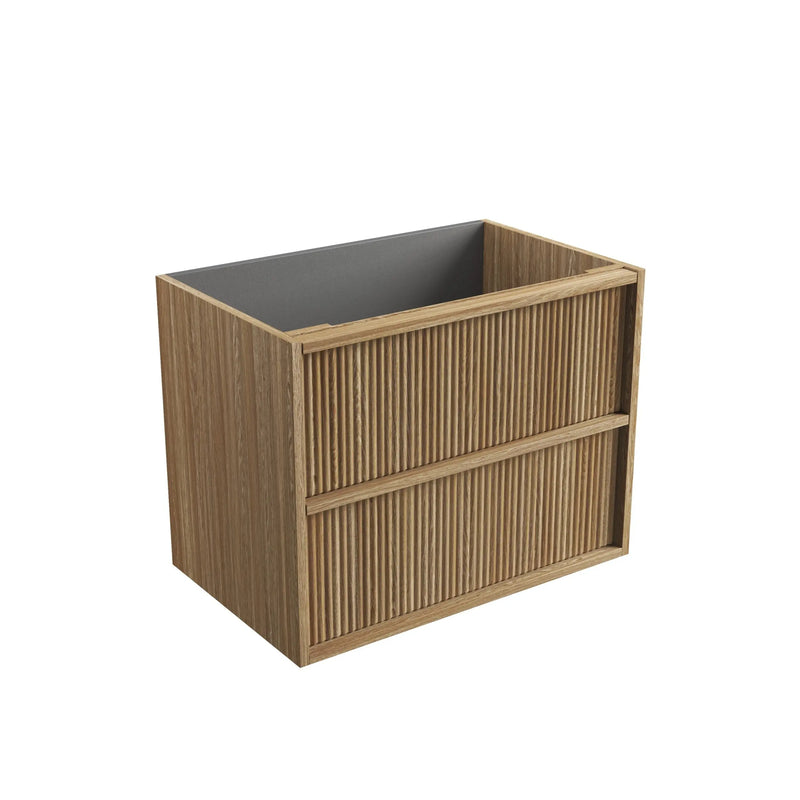 Venetta Fluted Framed Wall Hung 750mm Harvest Oak Cabinet - FIL Kitchen Bathroom
