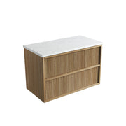 Venetta Fluted Framed Wall Hung 900mm Harvest Oak Cabinet - FIL Kitchen Bathroom
