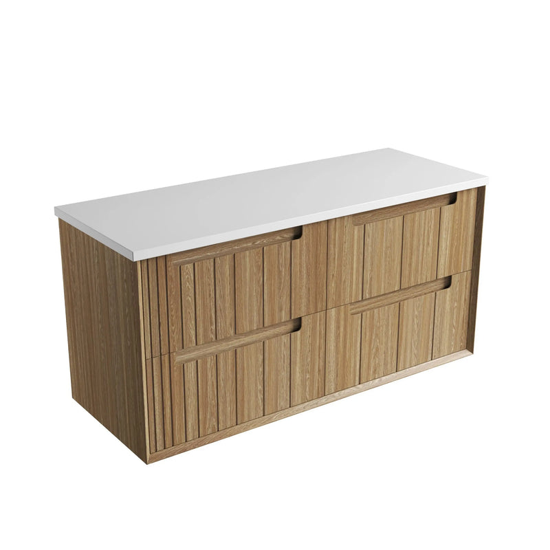 Voulari Framed Wall Hung 1200mm Harvest Oak Cabinet - FIL Kitchen Bathroom