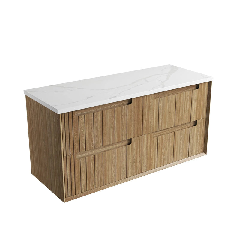 Voulari Framed Wall Hung 1200mm Harvest Oak Cabinet - FIL Kitchen Bathroom