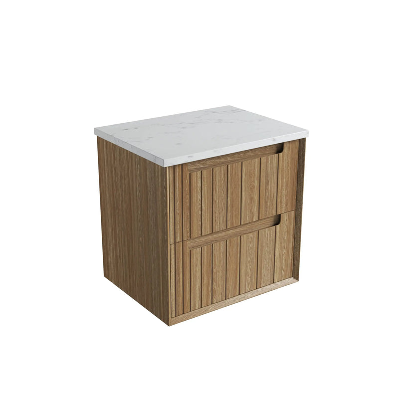 Voulari Framed Wall Hung 600mm Harvest Oak Cabinet - FIL Kitchen Bathroom