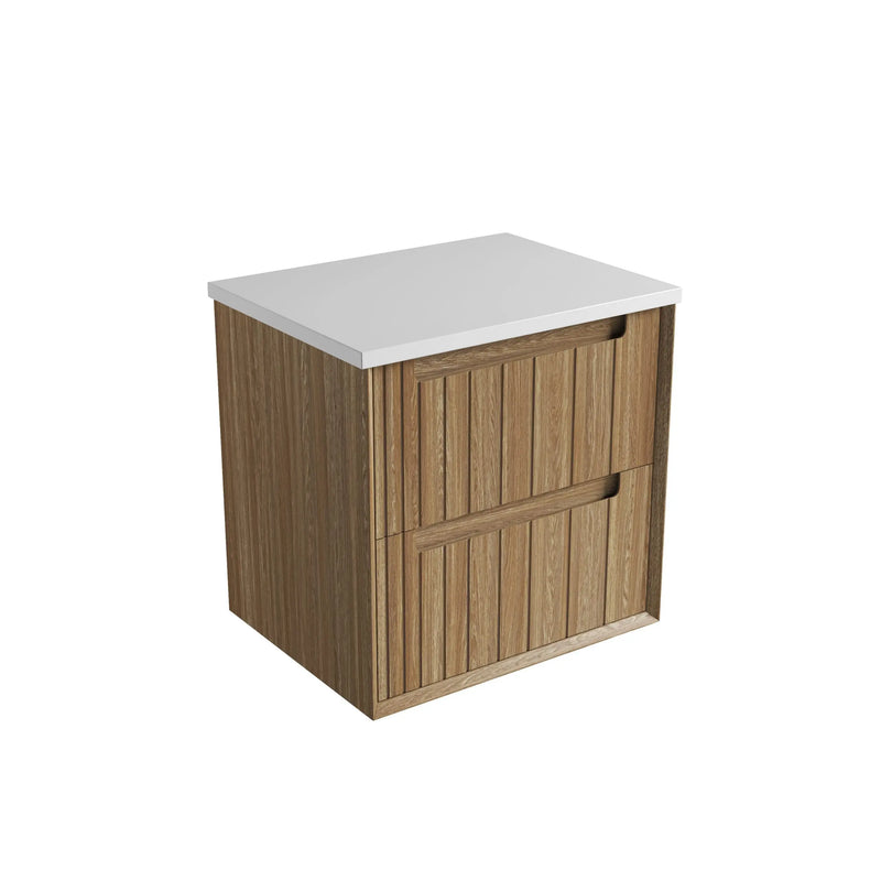 Voulari Framed Wall Hung 600mm Harvest Oak Cabinet - FIL Kitchen Bathroom