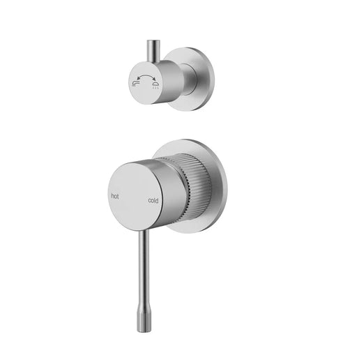 IKON Linie Basin/Bath Wall Diverter Mixer Trim Kit With Separate Cover Plate Brushed Nickel - FIL Kitchen Bathroom