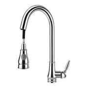 Round Chrome/Black Vintage Pull Out Kitchen Sink Mixer Tap FIL Kitchen Bathroom
