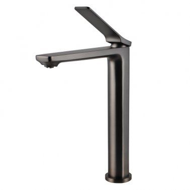 Brass Brushed Gun Metal Grey Tall Kitchen Mixer Tap Sink Mixer