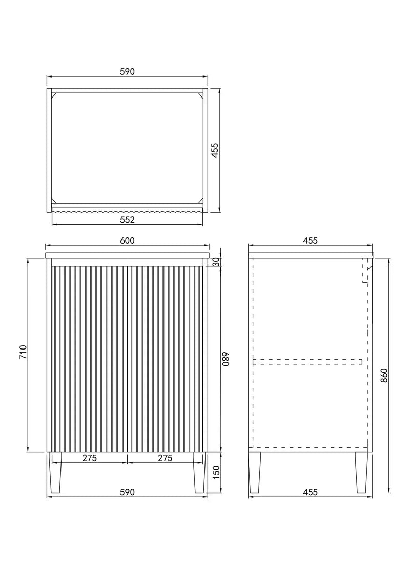 Brighton Floor Standing Vanity PVC Matte White 600mm/750mm/900mm - FIL Kitchen Bathroom