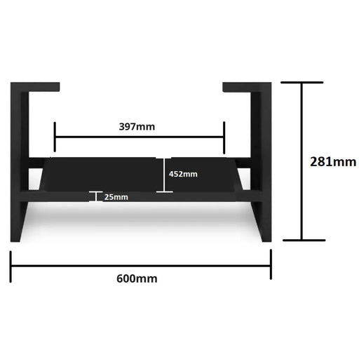 KINGO VANITY LEGS MATTE BLACK 600MM/750MM/900MM/1200MM/1500MM - FIL Kitchen Bathroom