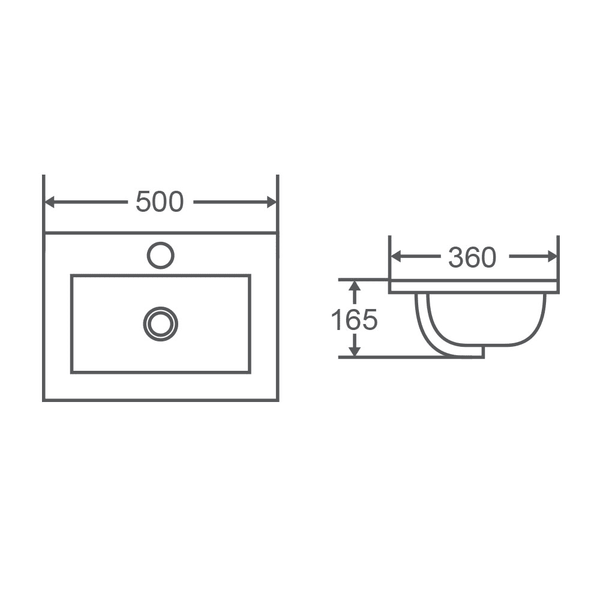 Kada 50M Insert Basin 500 x 360 x 165mm