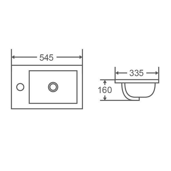 Kada 54M Insert Basin  545 x 335 x 160mm