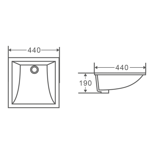 Nue 440 x 440 x 190mm Undercounter Basin