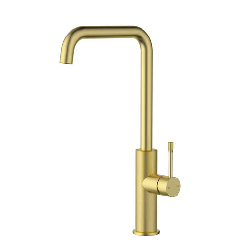 IKON Linie Squareneck Sink Mixer Brushed Gold - FIL Kitchen Bathroom