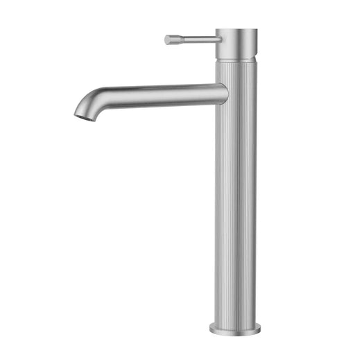 IKON Linie High Rise Brushed Nickel Tall Basin Mixer Tap - FIL Kitchen Bathroom