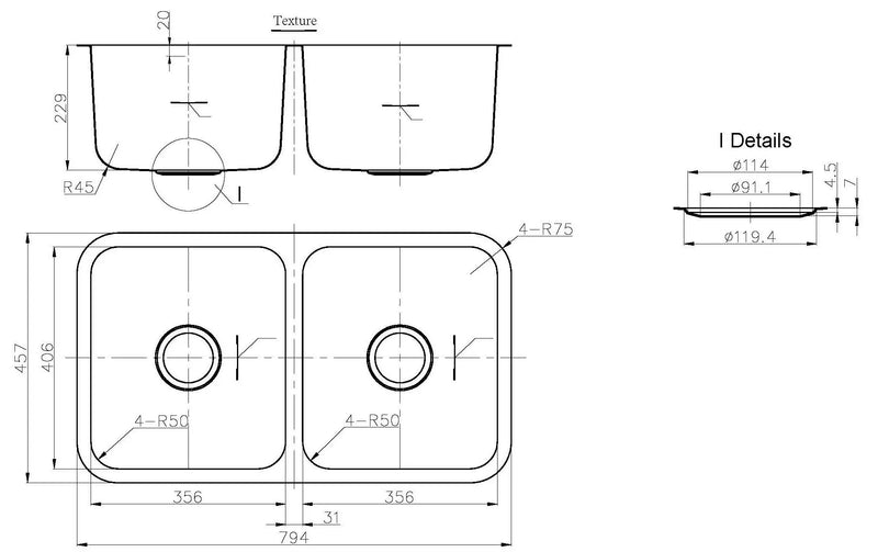 Otus Double Bowl Sink ACL
