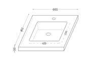 Fine Ceramic Basin Joined with Sintered Stone Calacatta Night 600mm/750mm/900mm/1200mm/1500mm - FIL Kitchen Bathroom