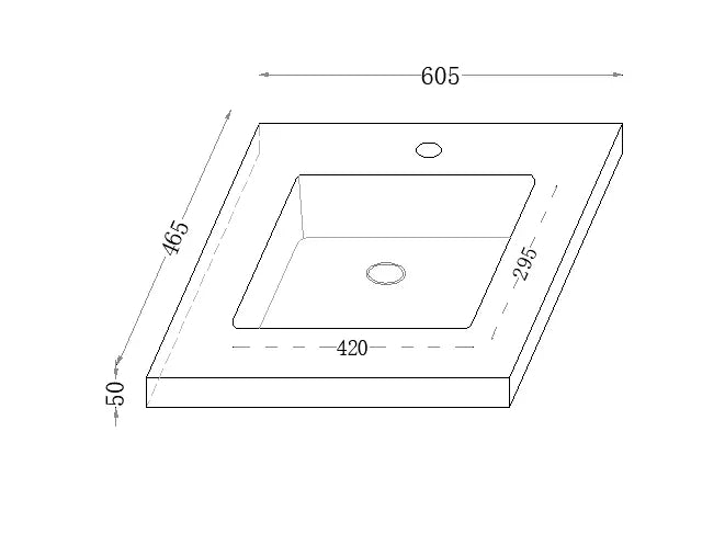 Fine Ceramic Basin Joined with Sintered Stone Calacatta Night 600mm/750mm/900mm/1200mm/1500mm - FIL Kitchen Bathroom