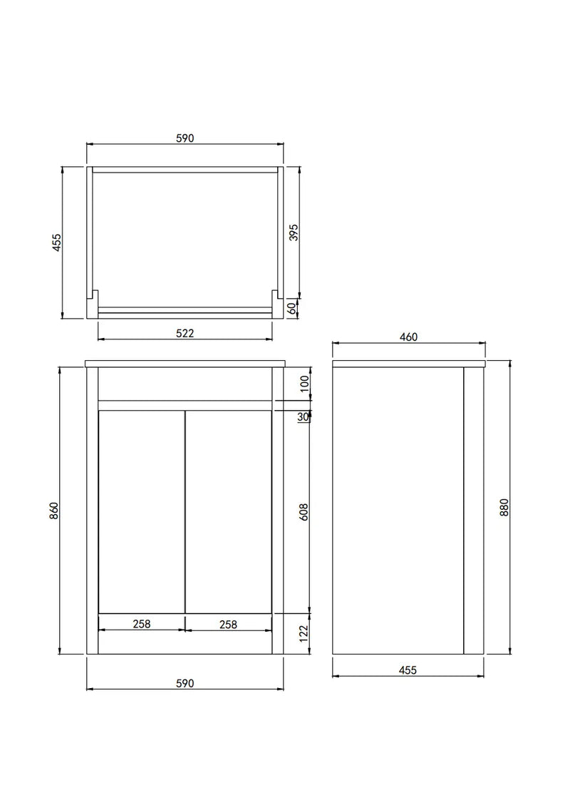 Pako FreeStanding Vanity PVC (600mm) Lukka