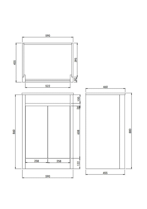 Pako FreeStanding Vanity PVC (600mm) Lukka