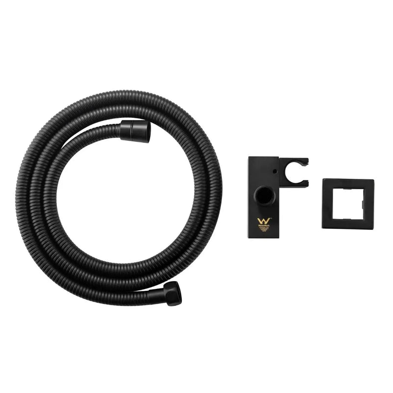 Square Matte Black Hand held Shower Set FIL Kitchen Bathroom