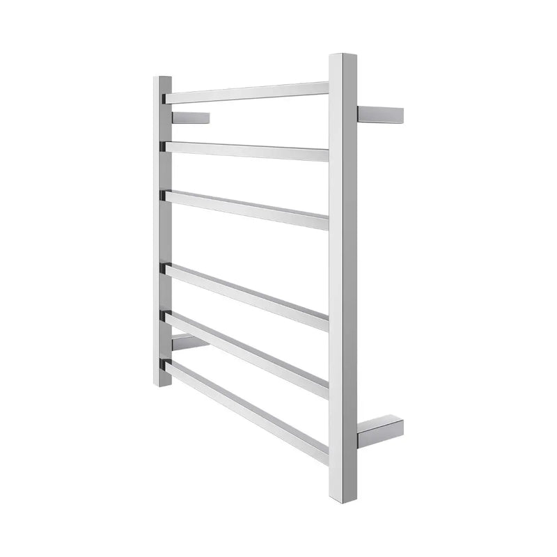 Square  Electric Heated Towel Rack 6 Bars Chrome and Colours FIL Kitchen Bathroom