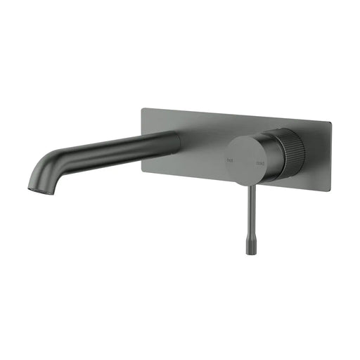 IKON Linie Wall Basin Mixer Trim Kit 180mm/220mm Gun Metal - FIL Kitchen Bathroom