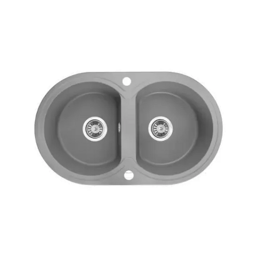 Laveo 470*780*204mm Grey Granite Stone Sink Double Bowls(including Space Saving Siphon and Automatic Plug) FIL Kitchen Bathroom