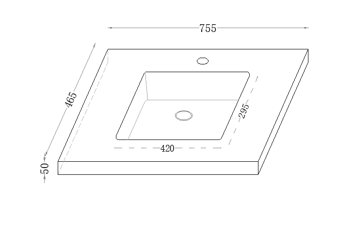 Fine Ceramic Basin Joined with Sintered Stone Calacatta Night 600mm/750mm/900mm/1200mm/1500mm - FIL Kitchen Bathroom